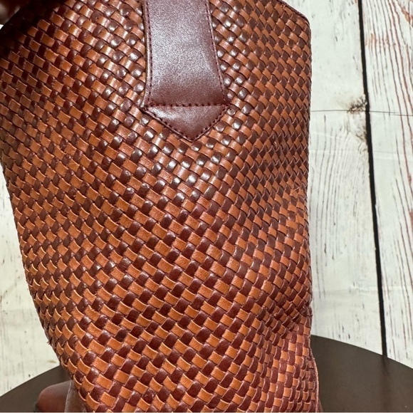 DINGO brown woven leather pointy women’s western boots Music Fest Ready! 9.5 GUC - Picture 13 of 16